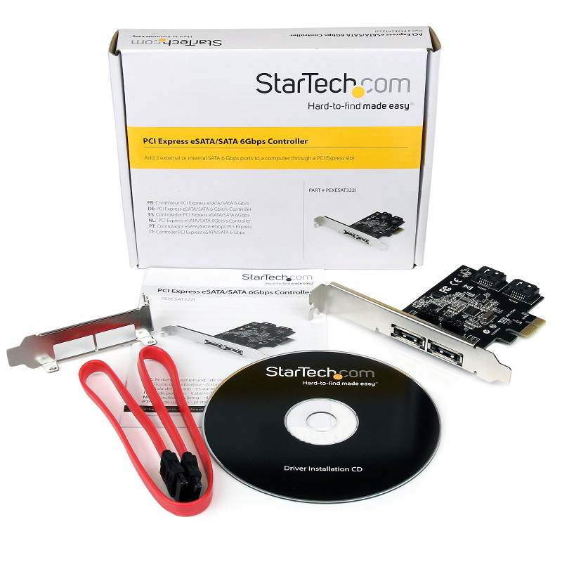 StarTech PEXESAT322I 2 Port PCI Express SATA 6 Gbps eSATA Controller Card